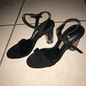 zara chunky black heels